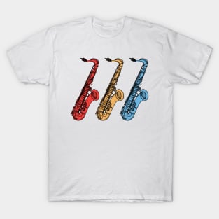 Saxophone Saxophonist Jazz Musician Summer Music Festival T-Shirt